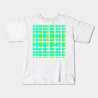 Green & Aqua Interlocking Stripes Kids T-Shirt